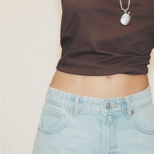 Zara Women's High Rise Light Blue Jeans short